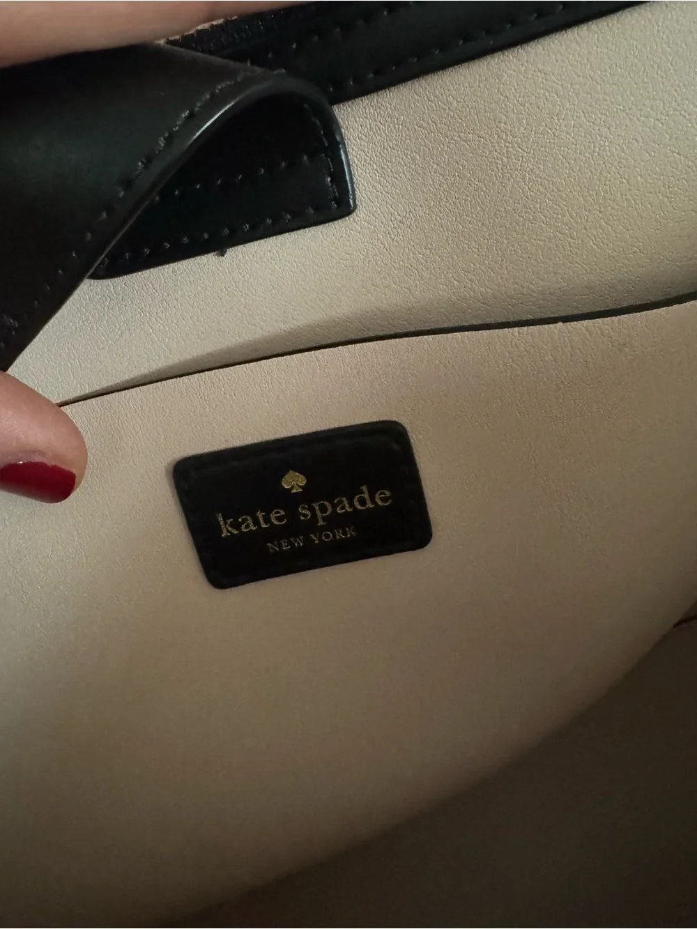 KATE SPADE NEW YORK Small Nelle Black Leather Structured Tote Work Bag